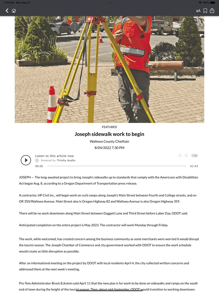 Wallowa County Chieftain News