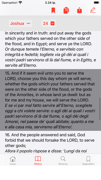 English - Italian Bible Screenshot