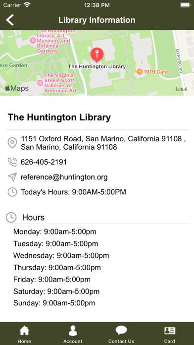 Huntington Reader Services Screenshot