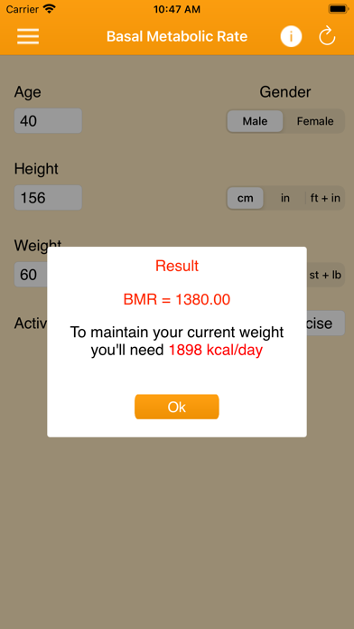 BMI Calculator for Men & Women Screenshot