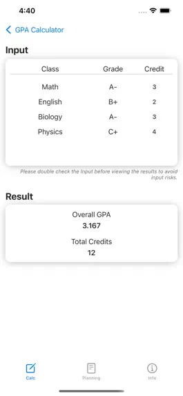 Game screenshot GPA Calculator - Grade Calc apk