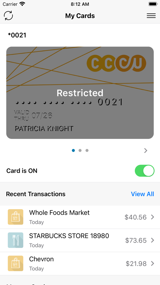 #1. CCCU Debit Card Controls (iOS) 由: Consolidated Federal Credit Union