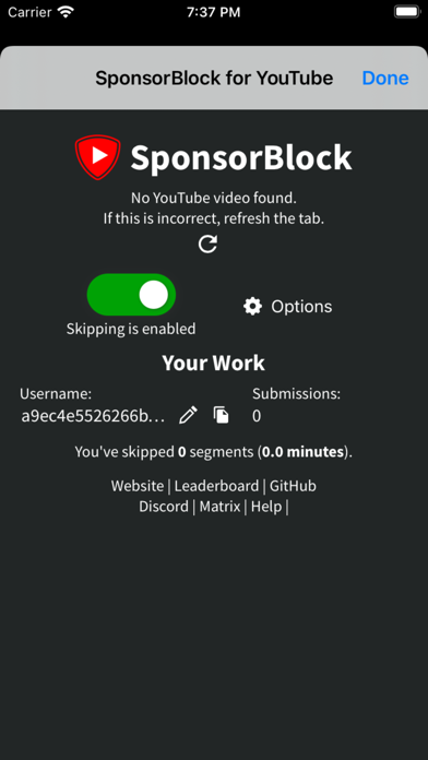 SponsorBlock for Safari Screenshot