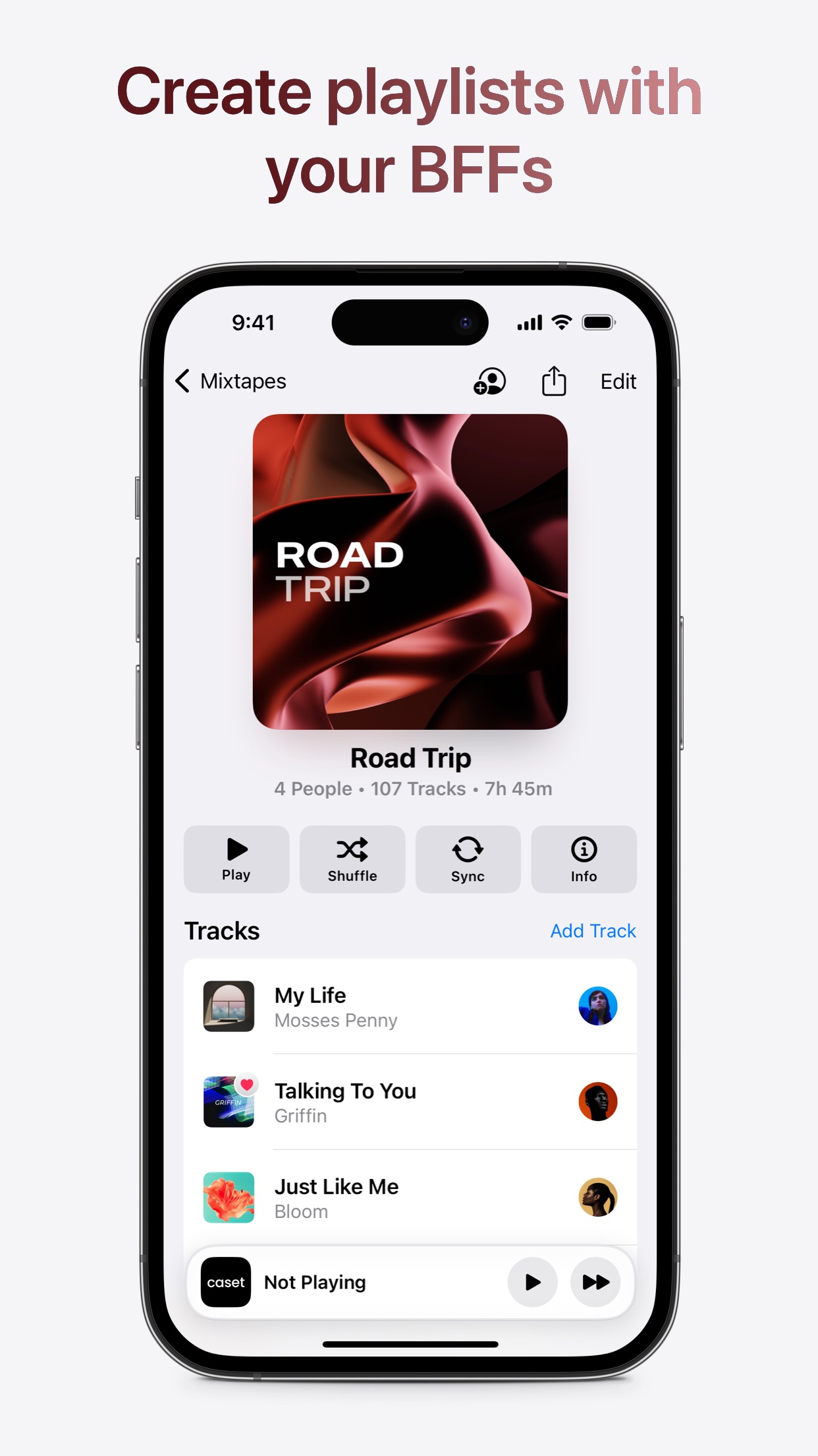 Screenshot do app Caset - Playlist Collaboration