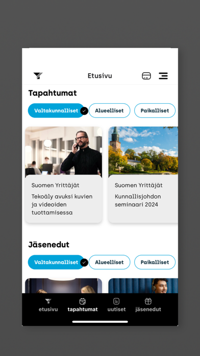 Yrittäjät-sovellus Yrittäjille Screenshot