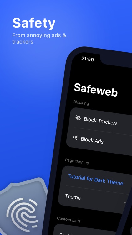 Safeweb – Blocker & Dark Theme