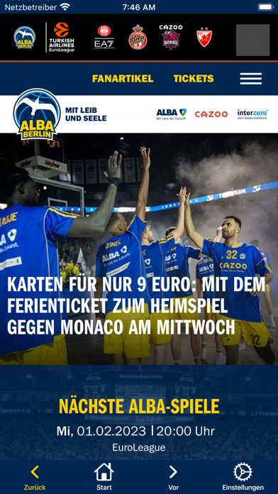 ALBA BERLIN Basketballteam Screenshot