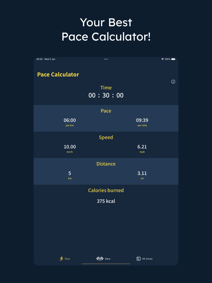 Running Race Pace Calculator