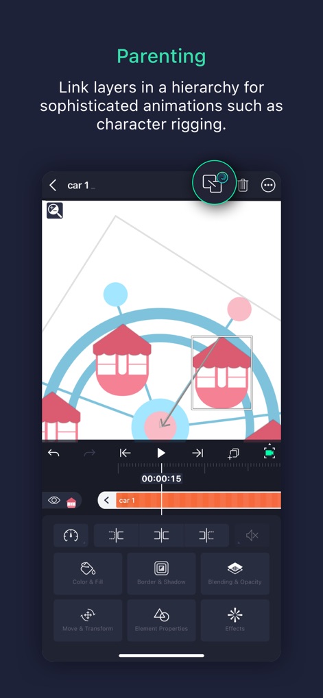 Alight Motion - Ebenen hierarchisch verbinden