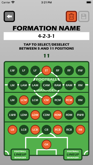 Football Lineup Manager Screenshot