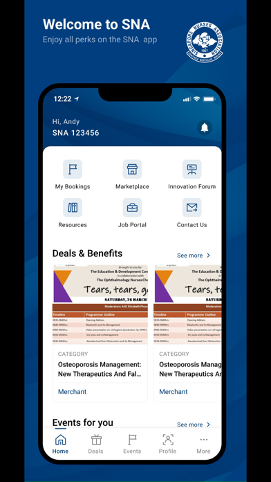 SNA Mobile App Screenshot
