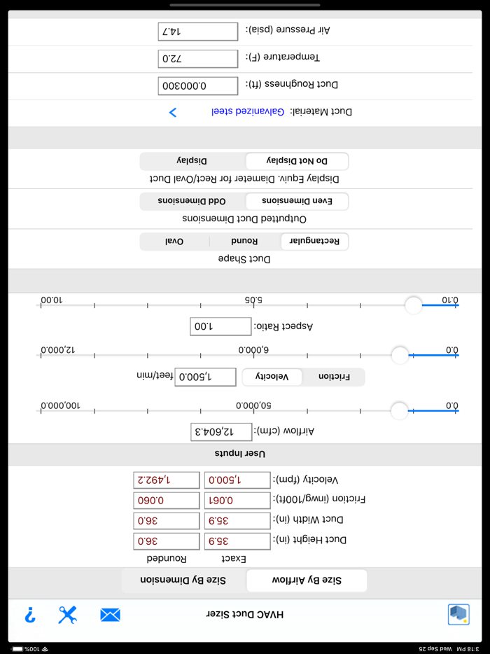 ASHRAE HVAC Duct Sizer