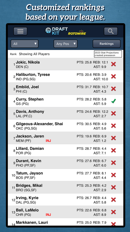 Fantasy Basketball Draft '23 - 1.1 - (iOS)