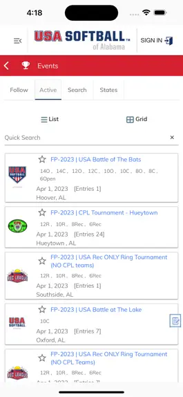 Game screenshot USA Softball of Alabama hack