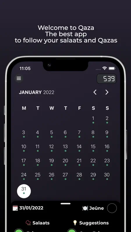 Qaza - Muslim Namaz Tracker screenshot 1 of 3