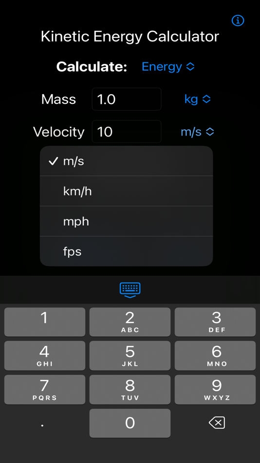 #5. Kinetic Energy Calculator (iOS) 由: Dieter Schmidt