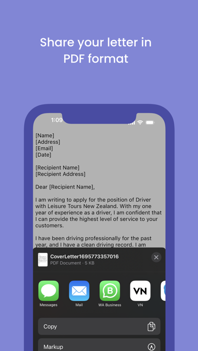 Europass Cover Letter Maker AI Screenshot