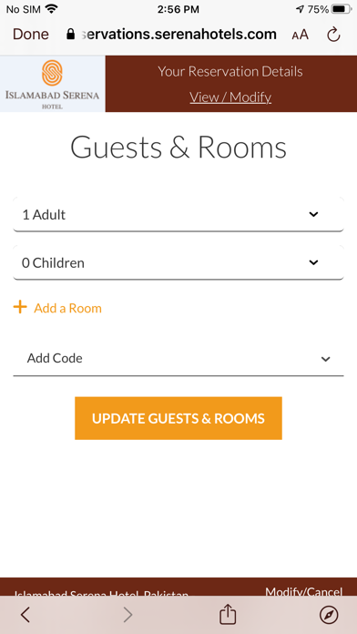 Serena Hotels Screenshot