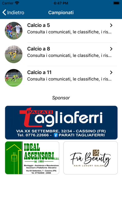 Sport Eventi Italia Screenshot