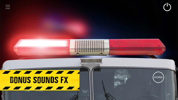 Police lights siren sounds