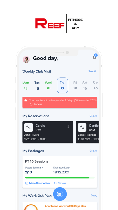 Reef Fitness Screenshot