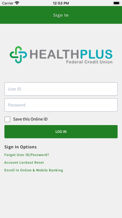 HealthPlus FCU Mobile Banking Screenshot
