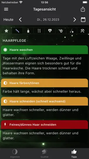 Screenshot von MoonWorx Mondkalender auf dem iPhone 3