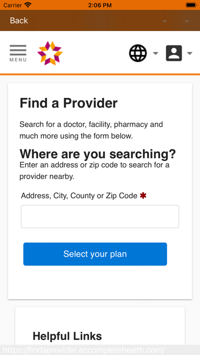 Arizona Complete Health Screenshot