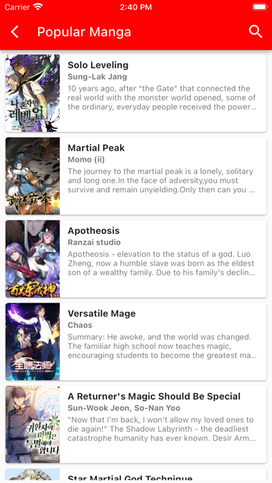 MangaHub - Read Popular Mangas Screenshot