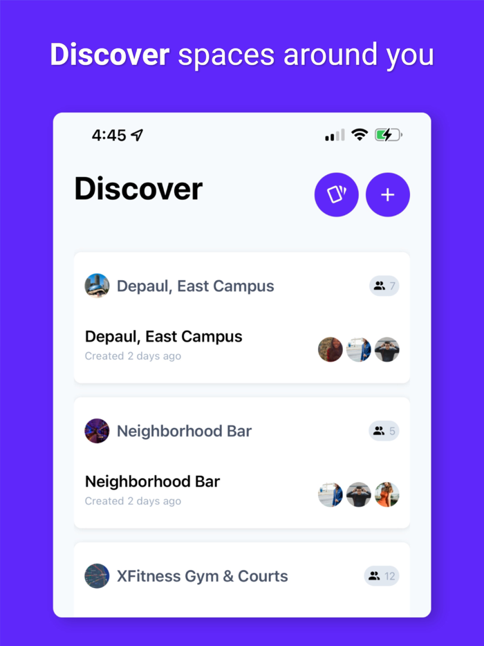 Pulse Nearby spaces and friends