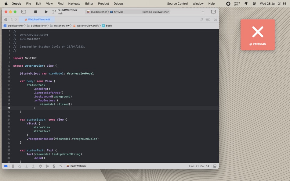 #3. BuildWatcher (macOS) Podle: Stephen Coyle