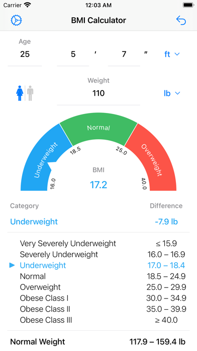 BMI Calculator – Weight Loss Screenshot