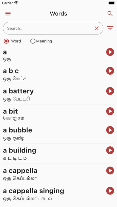 Tamil Dictionary Screenshot