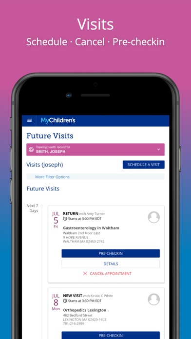 Boston Children's MyChildren's Screenshot
