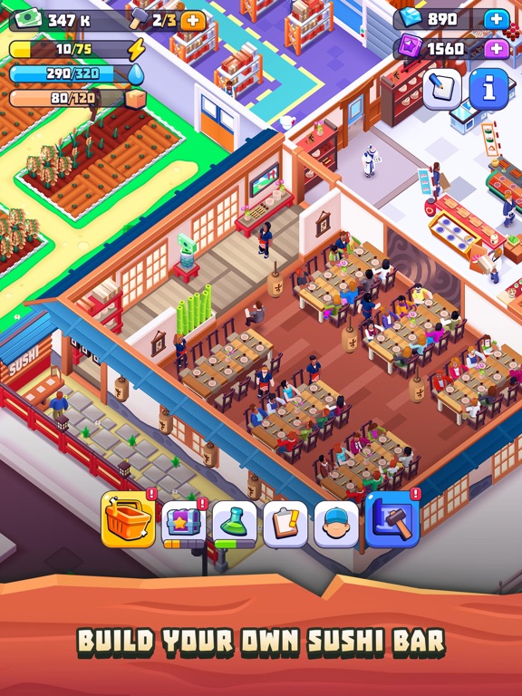 Screenshot #1 for Sushi Empire Tycoon—Idle Game