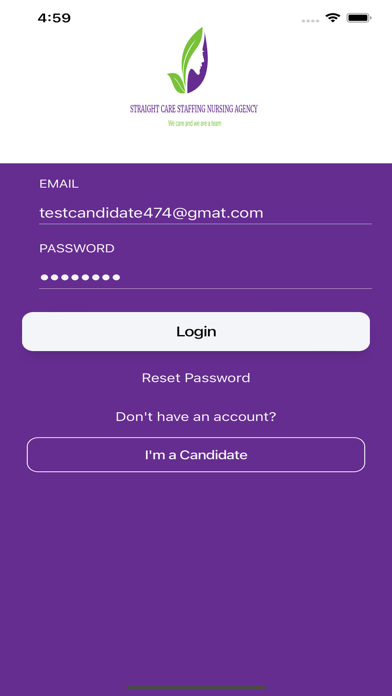 STRAIGHT CARE NURSING AGENCY Screenshot