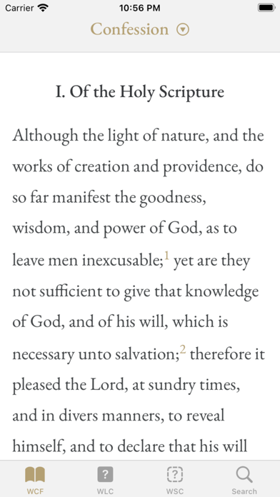 Screenshot 1 of Westminster Standards App