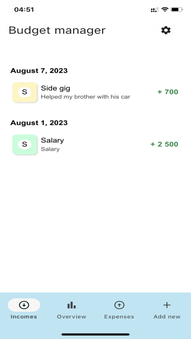 Turenko's Budget Manager App Screenshot