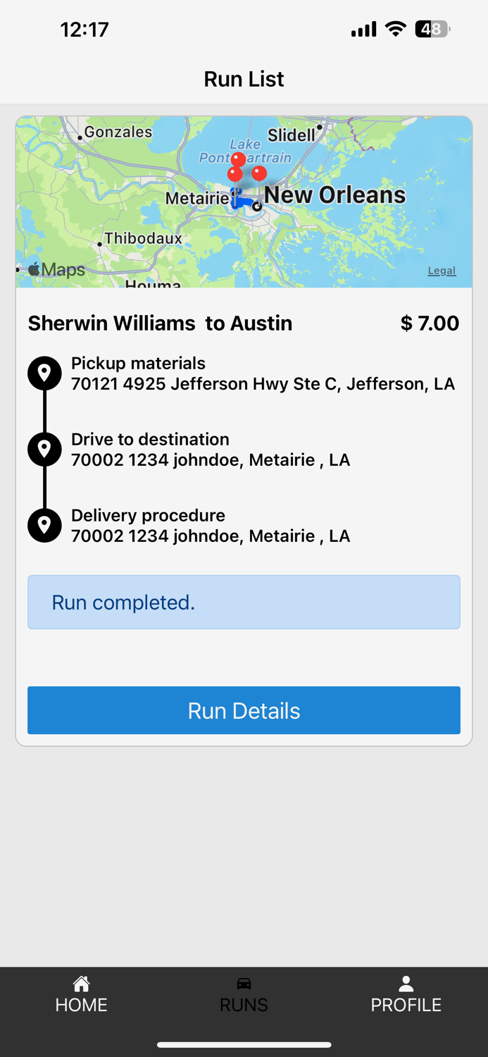 Construction Run Driver