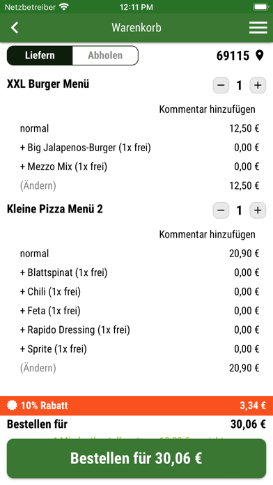 Pizza Rapido Eppelheim Screenshot