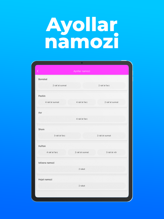 Намоз iPad screenshot 4 - Book app