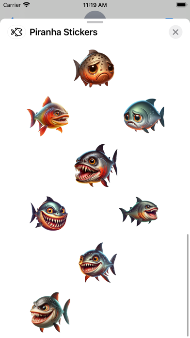 Screenshot #3 pour Piranha Stickers