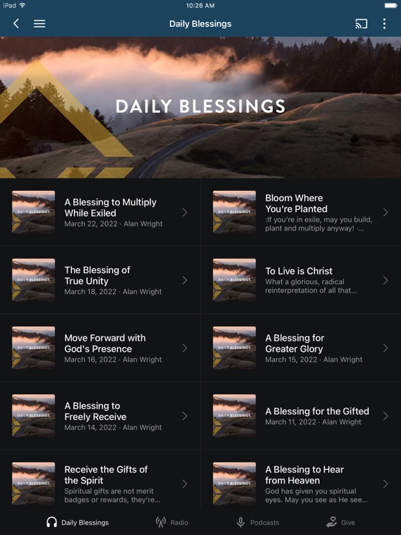 Alan Wright Ministries iPad screenshot 1 - Lifestyle app