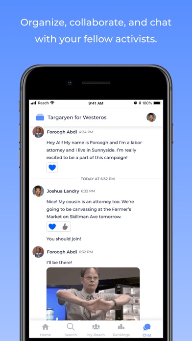 Reach — Progressive Organizing Screenshot