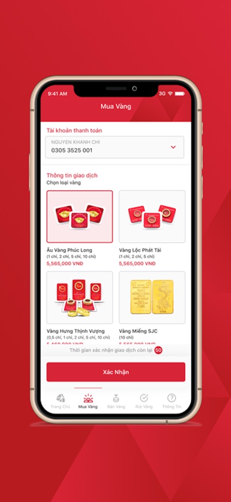 eGold – Vàng vật chất online - Users can explore a range of gold products like Âu Vàng Phúc Long and Vàng Miếng SJC, complete with their current prices, for informed purchasing decisions.