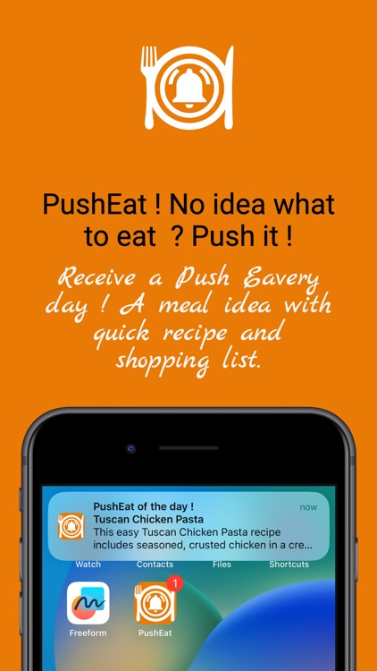 PushEat! Recipes, Meal Planner