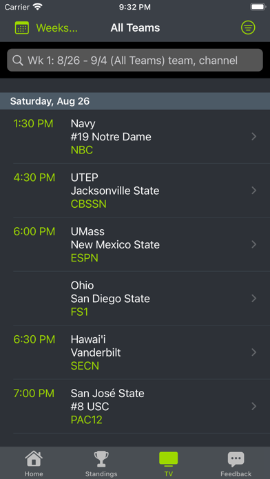 Texas A&M Football Schedules Screenshot