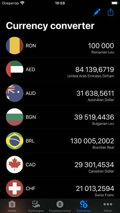 Exchange rates of Romania Screenshot
