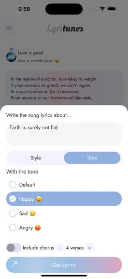 Game screenshot LyriTunes - Lyrics Generator apk