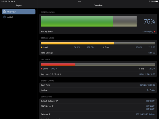 System Status: hw monitor iPad app afbeelding 1